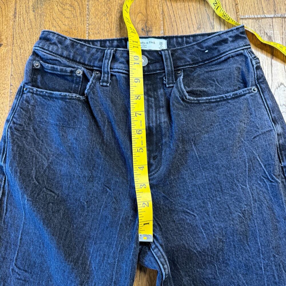 Abercrombie & Fitch Jeans The Mom High Rise 26/2R Black Curve Love Ankle Denim - Picture 4 of 7